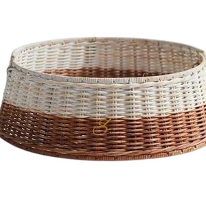 Modular Craft Natural Rattan <b>Christmas</b> <b>Tree</b> Collar Cord Slot Detachable Xmas <b>Tree</b> <b>Base</b> Ring Decoration - Product Image 2