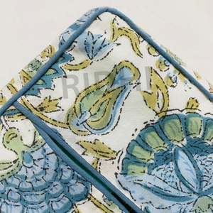 Housse de boîte à mouchoirs rectangulaire en coton bleu et vert à volants, faite à la main par Ridhi, en tissu imprimé au bloc, porte-serviettes, décoration d'intérieur, cadeau pour chambre à coucher - Product Image 5