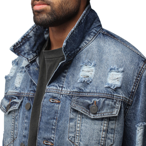 High Quality Mens Clothing Wholesale Male <b>Custom</b> <b>Denim</b> <b>Jacket</b> Winter <b>Jackets</b> Washed Vintage Jeans <b>Jacket</b> For Men From Pakistan - Product Image 4