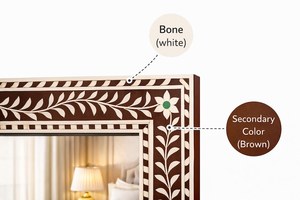 Stylish Modern High Quality Handmade Wall <b>Mirror</b> Bone Inlay Detailing for Bedroom or Bathroom Decor By BELLDEC - Product Image 5