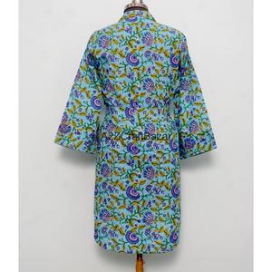 Vestido Formal de Noche para Mujer, 100% Algodón Puro, Estampado Floral, Cuello en V, Manga 3/4, Largo a Media Pantorrilla, Ecológico y Lavable - Product Image 6