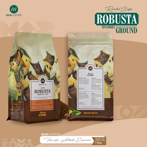 Fabricante directo, venta al por mayor, bolsa de 500gr, polvo de café Arábica Robusta molido tostado, OEM/ODM compatible con bebida de café instantáneo - Product Image 4