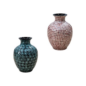 Handmade Mother of Pearl Shell Inlay <b>Decorative</b> <b>Vase</b> for Luxury Living Room Console Table and Home Interior Decoration - Product Image 2