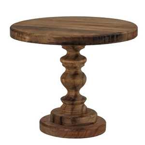Birthday <b>cake</b> stand Round Wooden <b>Cake</b> Stand with Pedestal Base Reusable <b>Turntable</b> for Dessert Display - Product Image 2
