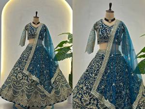 Ramdev Trading Women's Traditional Lehenga Choli Butterfly <b>Net</b> <b>Fabric</b> Recycled Materials Wholesale Bulk Supplier for Indian - Product Image 5