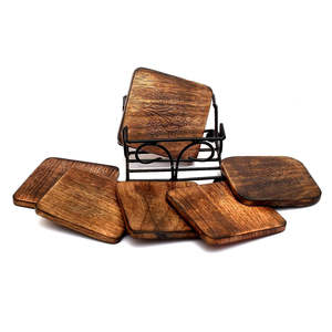 Bureau utilise des sous-verres d'affichage de café de thé personnalisés caboteur et napperon en bois planches naturelles pour accessoires de cuisine - Product Image 3