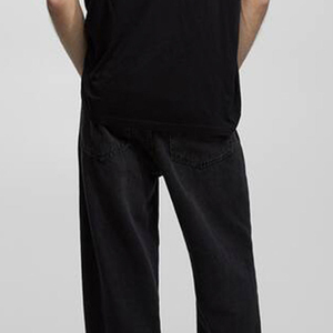 New 2025 Designer Men's Straight <b>Jeans</b> Breathable Eco-Friendly High Street Style Denim Pants Black Color - Product Image 4