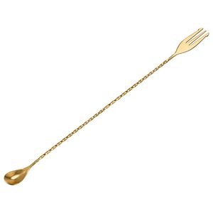 Cuillère à bar en métal de qualité supérieure, ustensile de mélange pour cocktails en acier inoxydable, outil de brassage à long manche pour la restauration et la maison - Product Image 3