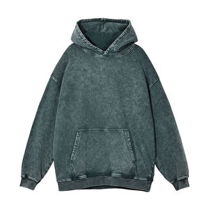 Sweat à capuche unisexe vintage de haute qualité, effet délavé, personnalisé, en molleton avec impression streetwear, pour hommes. - Product Image 3