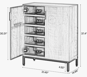 Meuble de rangement moderne en bois, buffet avec portes doubles et base métallique pour la maison - Vente en gros usine - Product Image 2