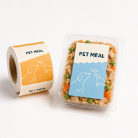 Étiquettes personnalisées pour aliments pour animaux de compagnie - Rouleaux d'autocollants en vinyle imperméables pour l'emballage des repas d'animaux