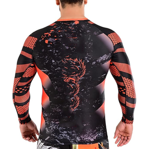 Men <b>Compression</b> <b>Shirt</b> Long Sleeve Rash Guard Graphic Print UV Protection Quick Dry Wholesale Supplier - Product Image 6