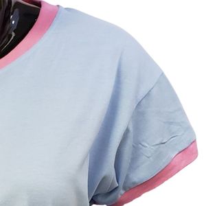 เสื้อยืดสีน้ำเงินสำหรับผู้หญิง สไตล์ลำลอง สตรีทแวร์ ใส่สบาย แฟชั่นไลฟ์สไตล์ เสื้อผ้าสำหรับใส่ทุกวัน - Product Image 4