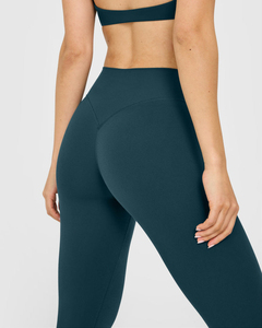 Leggings de yoga taille haute doux avec logo personnalisé pour femmes, leggings de course ajustés, vêtements de sport pour femmes - Product Image 3