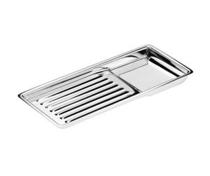 Bandeja para escaleras de acero inoxidable, material duradero, diseño compacto y ligero, ideal para uso en clínicas y consultorios dentales. - Product Image 1