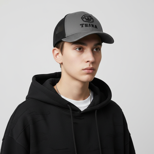 Casquette de baseball brodée 2026 personnalisée avec logo 3D, casquette trucker en maille orange et noire, réglable, fermeture snapback, vente en gros OEM - Product Image 6