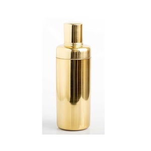 Indian Handmade Metal Cocktail Shaker <b>Bar</b> Accessories <b>Bar</b> Ware Drink Shaker Gold Finished Ounce <b>Bar</b> <b>Tools</b> Shakers - Product Image 1