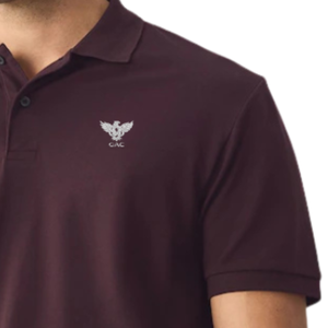 Camisa Casual de Algodón Jersey Color Granate para Hombre, Elegante Logotipo Bordado de las Alas de Fénix de GAC, Secado Rápido, Servicio OEM, Cómoda y Corta - Product Image 3