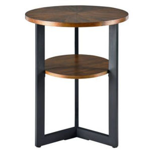 Mesa de centro rectangular de metal y madera con acabado negro y marrón para la sala de estar, mueble decorativo en oferta. - Product Image 5