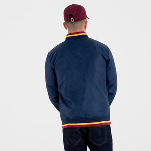 Chaqueta Bomber Cortavientos de Lona con Patrón de Letras Bordadas y Flores para Hombre, Moda Otoñal, Estilo Casual Urbano, Cuello Alto - Product Image 3