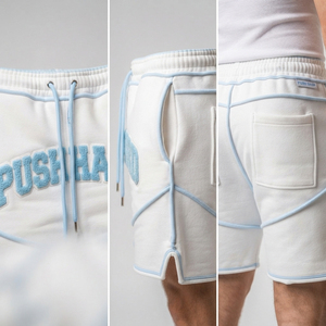 Wholesale Men's Drawstring Waist Shorts Custom Chenille Embroidered Front Letter Fleece Shorts Casual Jogging Wear Solid Vintage - Product Image 6