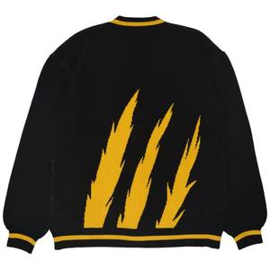 Sustainable Breathable Cotton V-Neck Cardigan Mens Classic Varsity Striped Button Front Knitted Sweater <b>Jacket</b> - Product Image 5