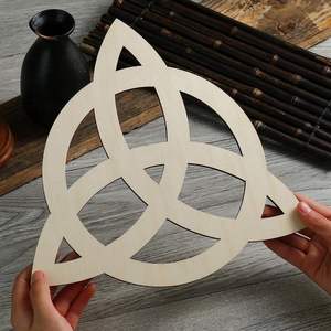 Knot <b>Wall</b> Art Wooden Crystal <b>Grid</b> Triquetra Symbol Sacred Geometry Spiritual Meditation Altar Home Decoration - Product Image 2