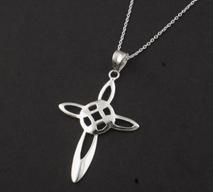 Pendentif minimaliste en argent sterling 925, unisexe, simple, délicat, géométrique, collier avec charme, petit bijou en argent plaqué platine - Product Image 3