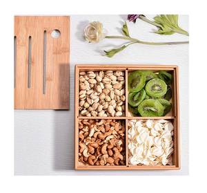Boîte à fruits secs en bois brun de luxe moderne avec couvercle en verre UF INTERNATIONAL WDB-72 Modèle personnalisable en taille et en forme pour mariage et fête - Product Image 5