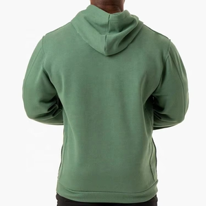 Sweat-shirt à capuche vert pour homme, coupe classique, en molleton de coton, poche kangourou sur le devant, style décontracté pour l'automne - Product Image 6