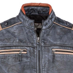 Veste en cuir OEM personnalisée, hiver, logo sur le devant, imperméable, respirante, coupe ajustée, décontractée, pour homme, en cuir d'agneau véritable - Product Image 5