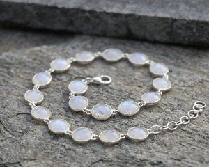 Natural Moonstone <b>Bracelet</b> Handmade Gemstone Beaded <b>Bracelet</b> Adjustable Crystal Jewelry for Women - Product Image 2