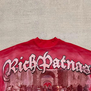 Camisetas de Hombre al por Mayor 100% Algodón, Estilo Hip-Hop Vintage, Oversize, Unisex, Impresión DTG, Personalizadas por Delante, Ropa Urbana para Hombre - Product Image 4