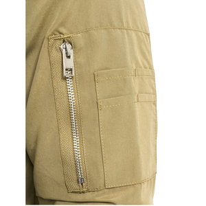 Blouson bomber en toile vert olive uni pour homme, fermeture éclair, col montant, décontracté, respirant, streetwear, vêtements d'hiver - Product Image 5