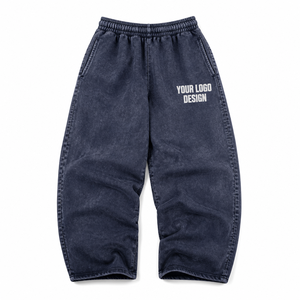 DISTRESSED VINTAGE <b>BAGGY</b> PANTS <b>MEN</b> WASHED WIDE LEG <b>TROUSERS</b> OVERSIZED STREETWEAR LOOSE FIT CUSTOM OEM PRIVATE LABEL - Product Image 6