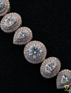 <b>Iced</b> <b>Out</b> Rose Gold Moissanite Diamond with 925 Sterling Silver <b>Chain</b> Necklace with Pear Cut Stones Hip Hop Statement Jewelry - Product Image 3