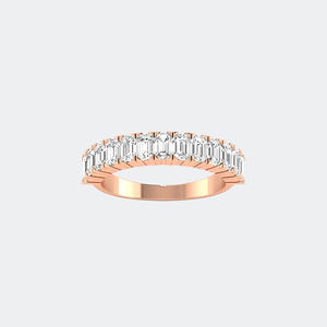 Anillo de media eternidad con barra de corte esmeralda de 1.30 quilates - Product Image 3