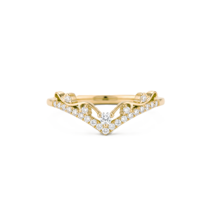 Lab Grown Diamond Round Brilliant Cut 14K Solid Gold Promise Ring Prong Statement Minimalist Curved Ring Stackable <b>Wedding</b> Ring - Product Image 1