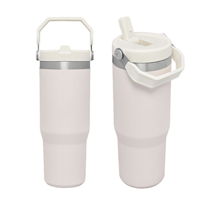 Vaso Térmico Clásico de Doble Capa de 20oz y 30oz, Taza de Acero Inoxidable 304, Termo Portátil con Asa y Pajita - Product Image 5