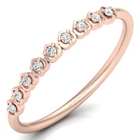 Bague empilable en diamant de laboratoire en forme de cœur, or massif 14K 18K 22K, bijoux au design minimaliste, bague de fiançailles avec halo, cadeau idéal