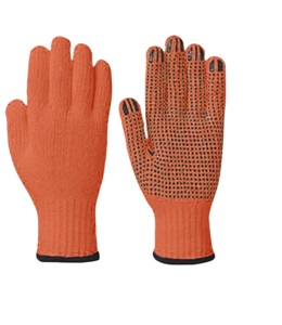 Guantes de seguridad de algodón resistente de calidad superior Guantes de construcción de PVC punteados de un solo lado Guantes de trabajo de garajes de buen agarre - Product Image 1