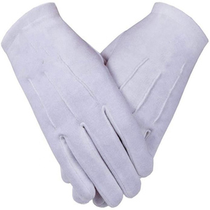 High Quality Masonic White Full Finger Gloves Solid Color Fabric Material Classical Style Sew-On Application 2026 - Product Image 1