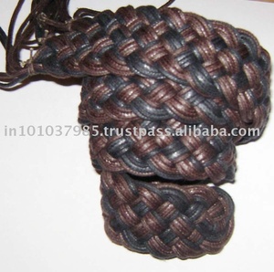 เข็มขัดผ้าฝ้ายถักแฟนซีพร้อมหัวเข็มขัดโลหะ - Product Image 2
