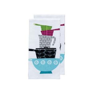 Waffle Weaved Tea Cups Embroidered Design Water Drying Microfiber <b>Window</b> Ultra Durable for Kitchen Counter Top 40*40cm Towels - Product Image 4