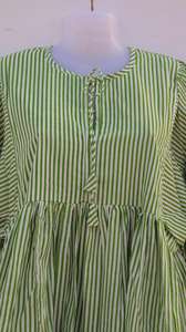 Robe Bohème Femme en Coton Imprimé Floral Longueur Genou Coupe Trapèze Manches Bouffantes Ajustement Amélioré Collection Boutique Ethnique Décontractée d'Été - Product Image 2