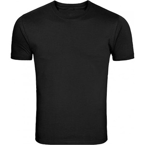 T-shirt à manches courtes col rond 100% coton de qualité supérieure pour hommes, couleur noire, tissu tricoté, orienté vers l'exportation - Product Image 2