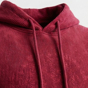 Survêtement unisexe en velours rouge à manches longues, à capuche, couleur unie, vêtements de sport décontractés avec poches latérales, taille élastique, vêtements d'automne - Product Image 4