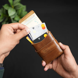 Premium Slim Leather Wallet Full Grain Chrome Tan Handmade Minimalist Compact Card Holder Wallet - Product Image 5