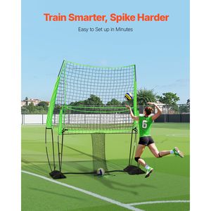 Système de filet de volley-ball portable 8x11 pieds, réglable en hauteur, avec fonction de retour de balle, équipement d'entraînement facile - Product Image 2