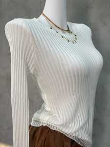 เสื้อไหมพรมคอ halter แขนยาวสำหรับผู้หญิง ทำมือ เป็นมิตรกับสิ่งแวดล้อม ดีไซน์หรูหรา เหมาะสำหรับฤดูใบไม้ร่วง - Product Image 5